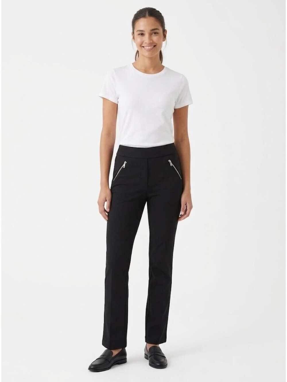 INC International Concepts Womens Size 8 High Rise Straight Leg Pants Black NWT